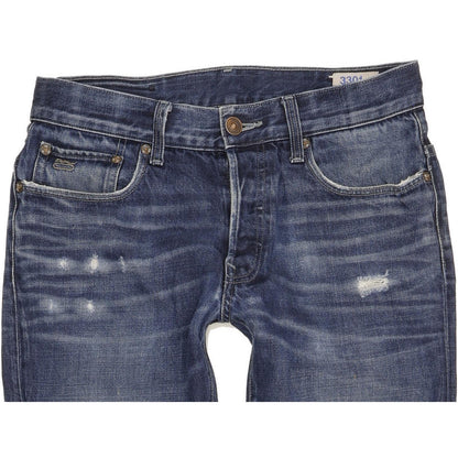 G-Star 3301 Men Blue Straight Slim Jeans W32 L28