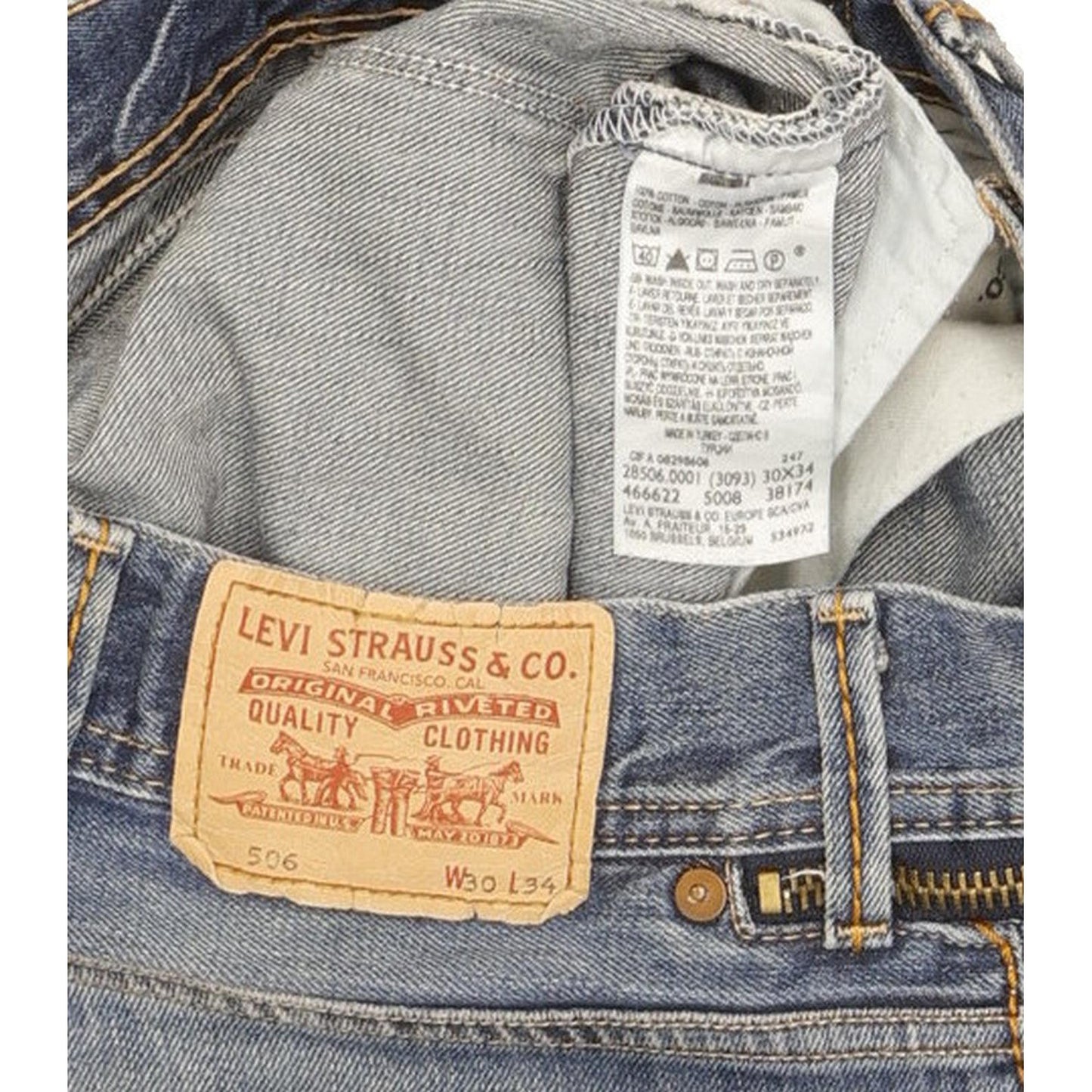 Levi's 506 Men Blue Straight Regular Jeans W30 L34