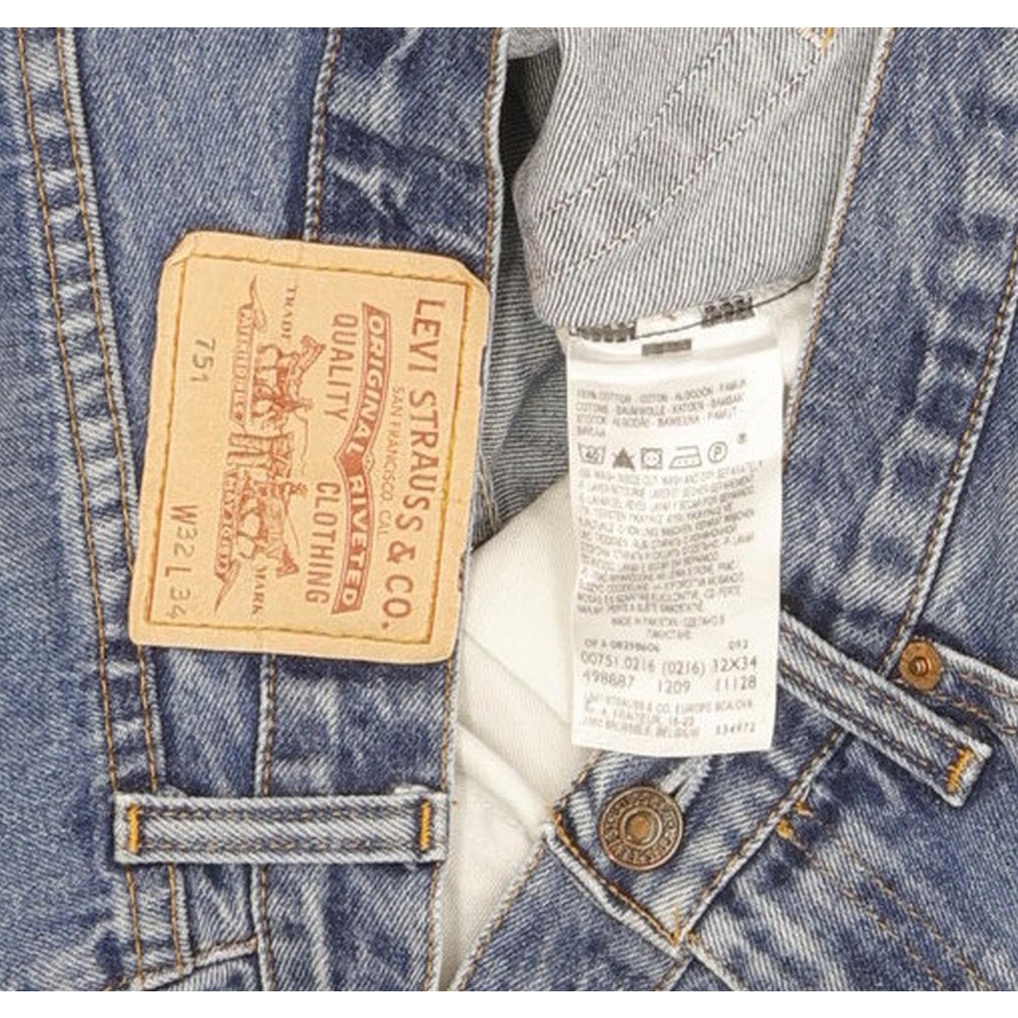 Levi's 751 Men Blue Straight Regular Jeans W32 L31