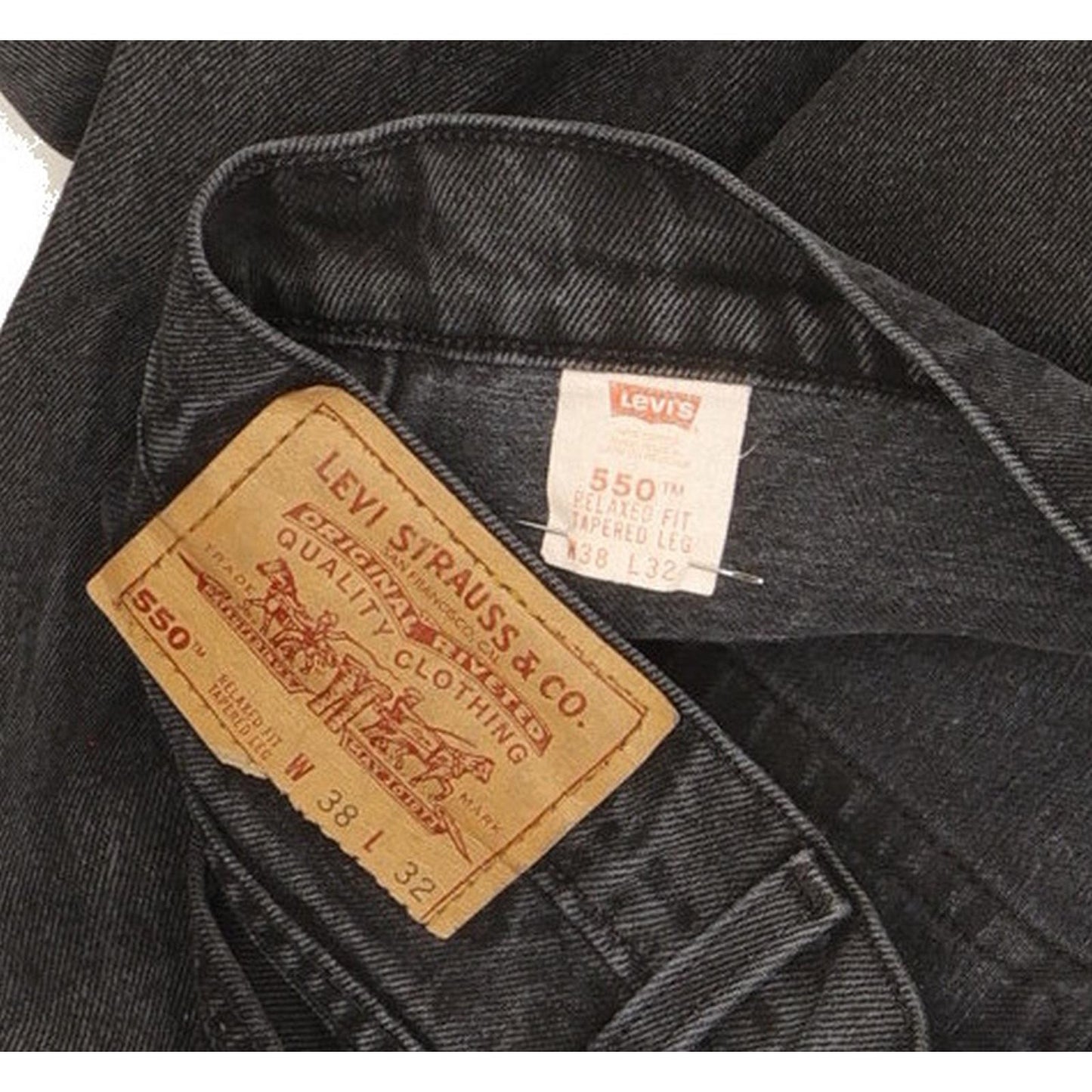 Levi's 550 Made in USA Black Tapered Relaxed Mom Jeans High Waisted W37 L32