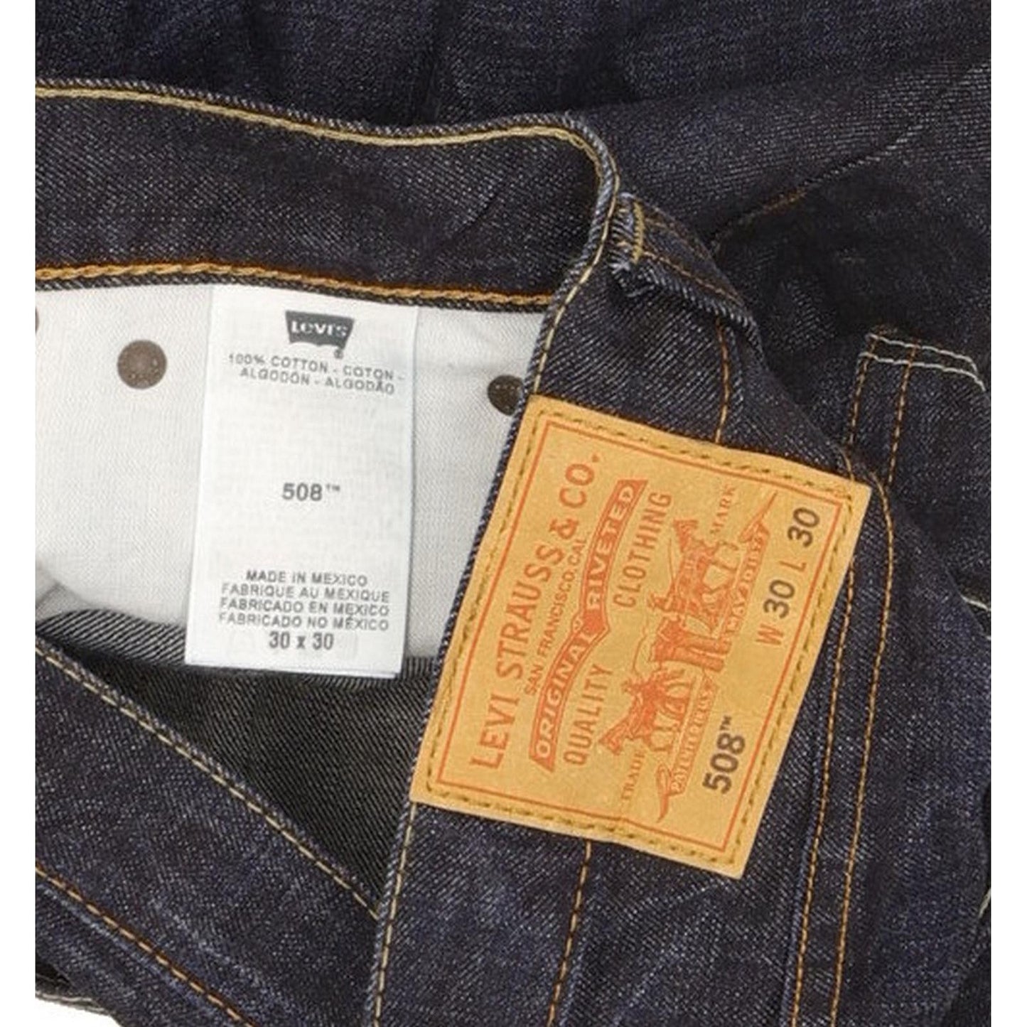Levi's 508 Men Navy Straight Slim Jeans W30 L29