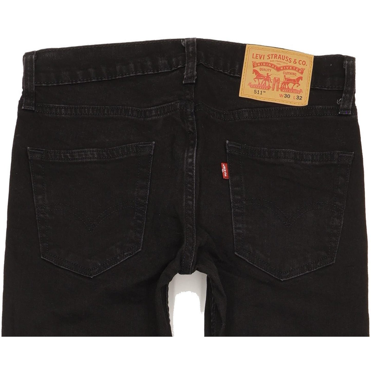 Levi's 511 Men Black Straight Slim Stretch Jeans W30 L32