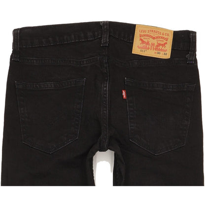 Levi's 511 Men Black Straight Slim Stretch Jeans W30 L32