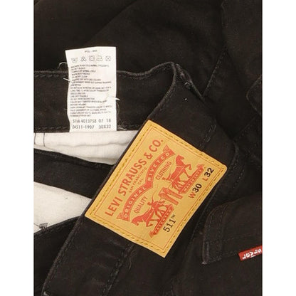 Levi's 511 Men Black Straight Slim Stretch Jeans W30 L32