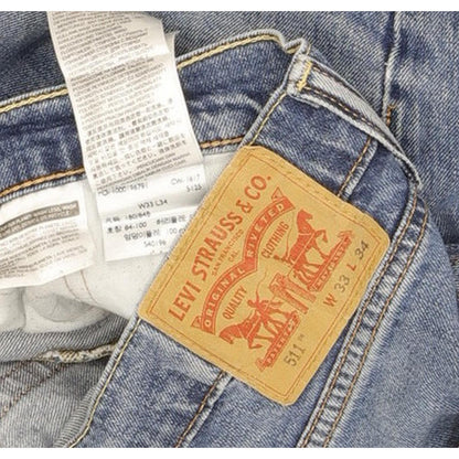 Levi's 511 Men Blue Straight Slim Stretch Jeans W33 L34