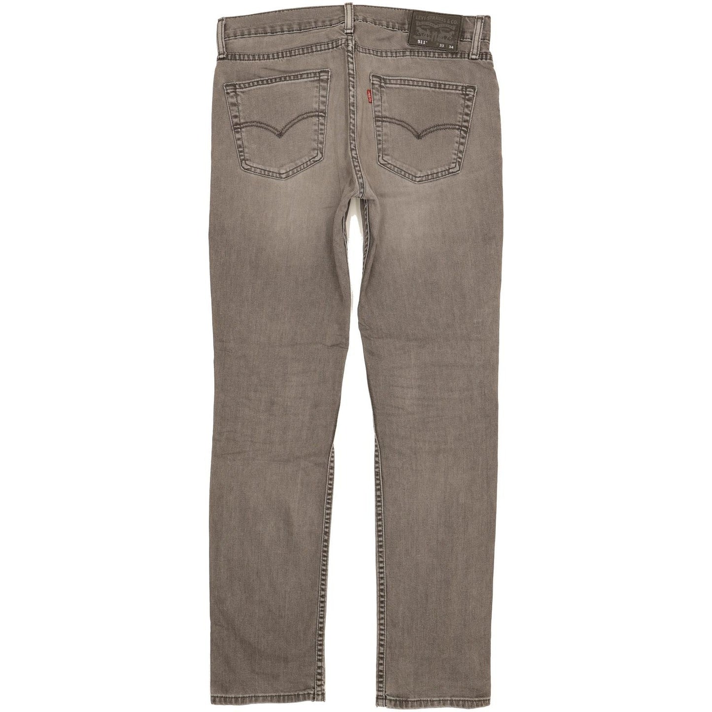 Levi's 511 Men Grey Straight Slim Stretch Jeans W33 L33