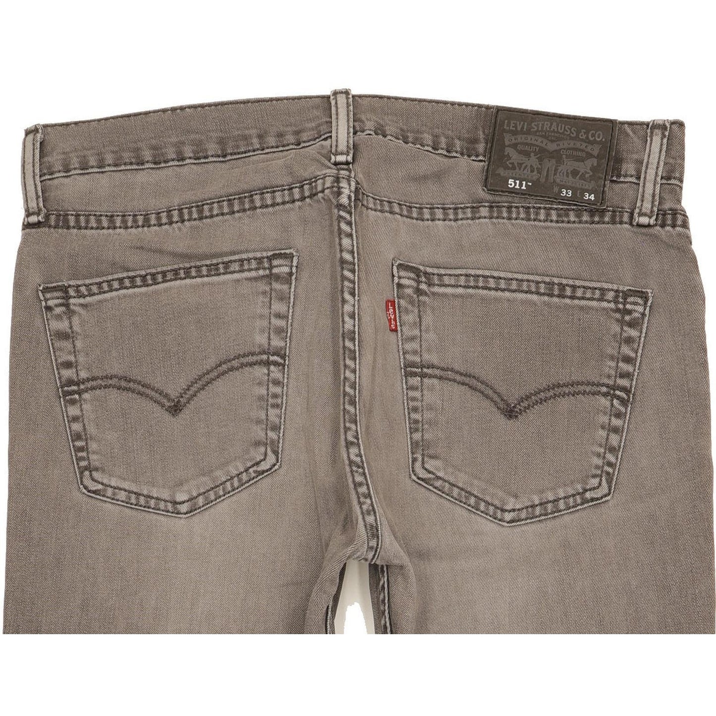 Levi's 511 Men Grey Straight Slim Stretch Jeans W33 L33