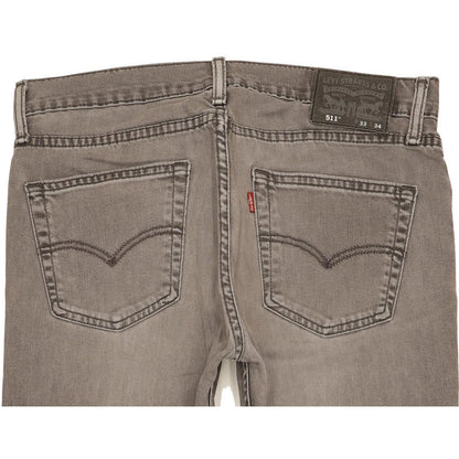 Levi's 511 Men Grey Straight Slim Stretch Jeans W33 L33