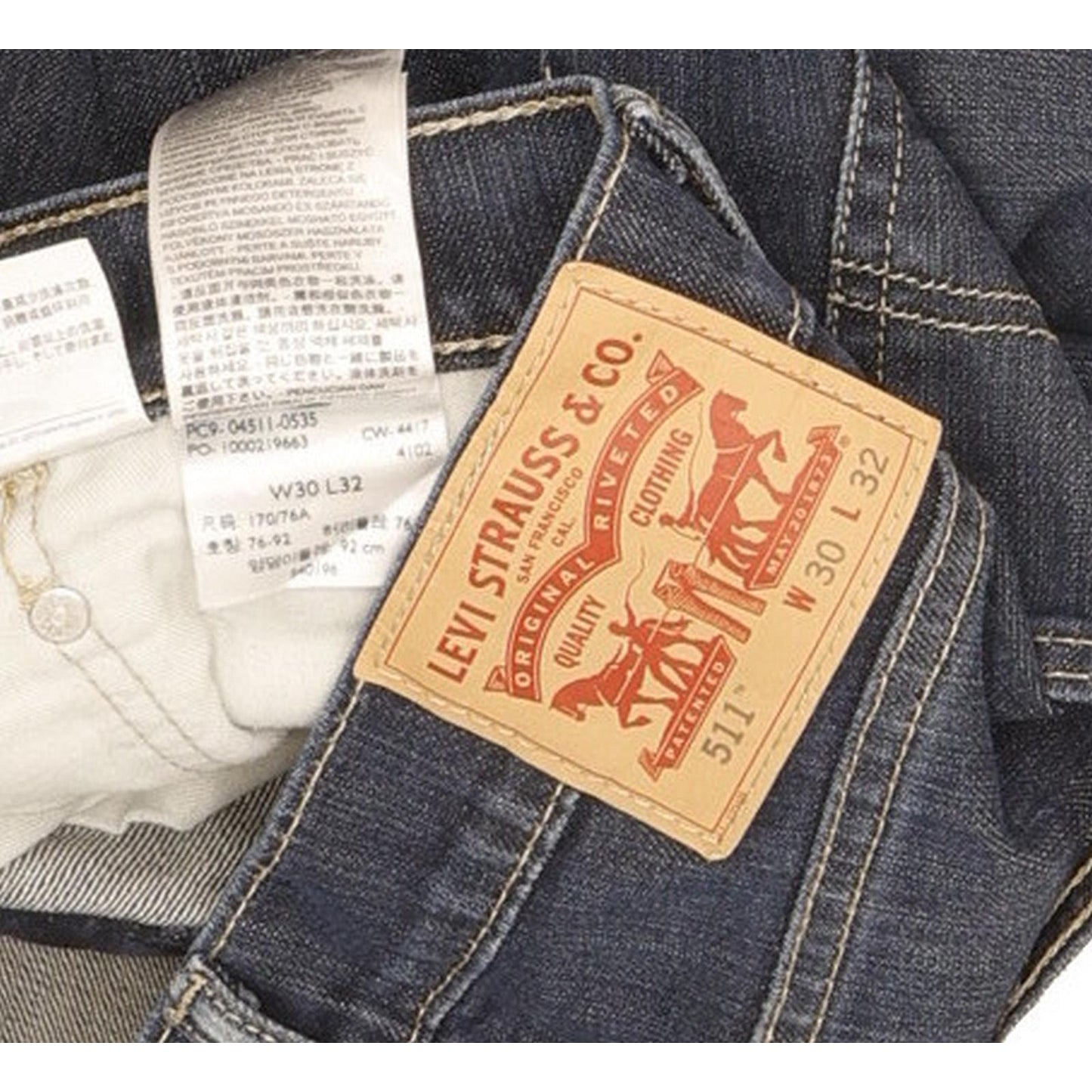 Levi's 511 Men Blue Straight Slim Stretch Jeans W30 L31
