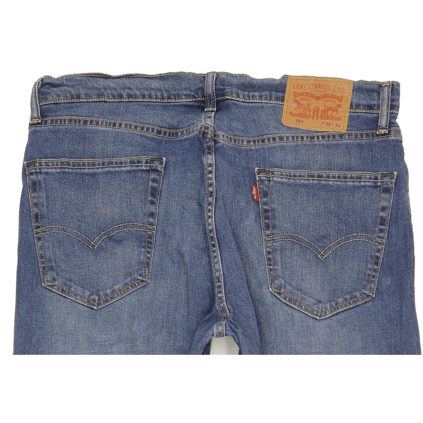 Levi's 751 Men Blue Straight Regular Stretch Jeans W36 L33