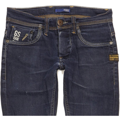 G-Star Defend Men Blue Straight Slim Stretch Jeans W26 L28
