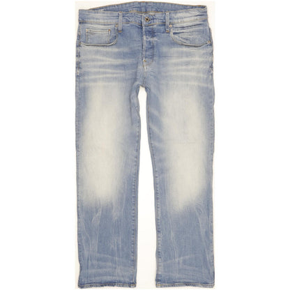 G-Star 3301 Men Blue Straight Loose Stretch Jeans W34 L29