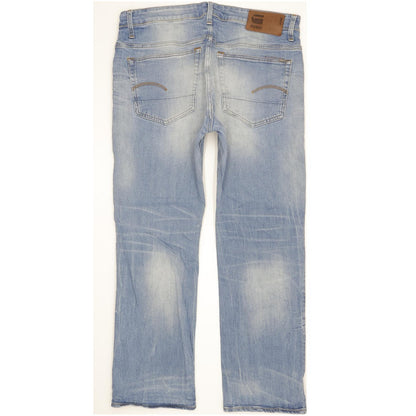 G-Star 3301 Men Blue Straight Loose Stretch Jeans W34 L29