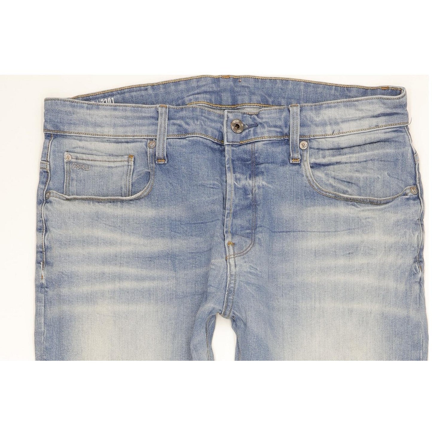 G-Star 3301 Men Blue Straight Loose Stretch Jeans W34 L29