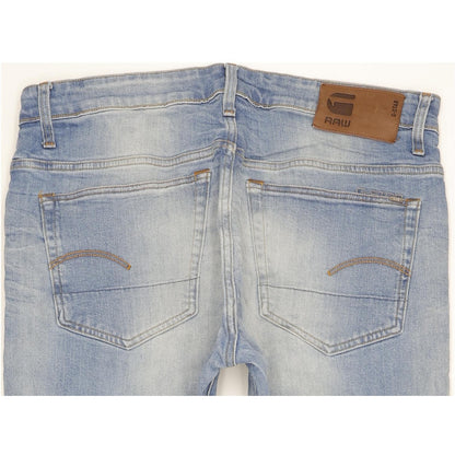 G-Star 3301 Men Blue Straight Loose Stretch Jeans W34 L29
