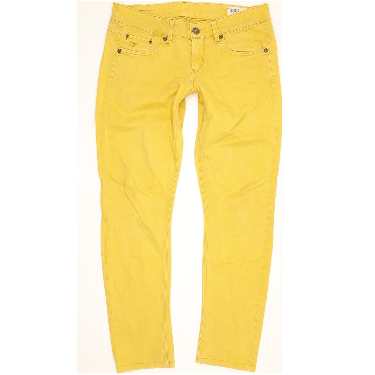 G-Star 3301 Women Yellow Skinny Slim Stretch Jeans W28 L28