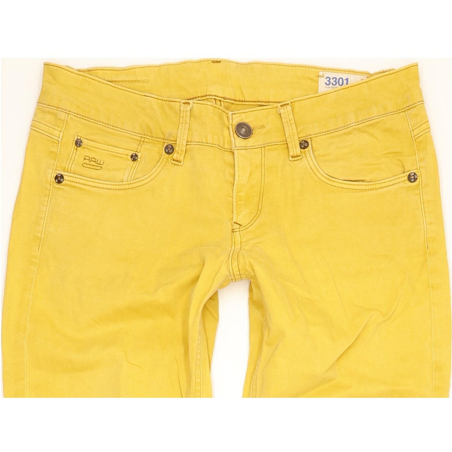 G-Star 3301 Women Yellow Skinny Slim Stretch Jeans W28 L28