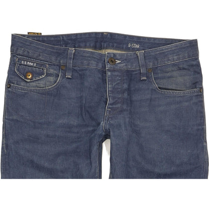 G-Star Morris Low Men Blue Straight Slim Jeans W34 L29