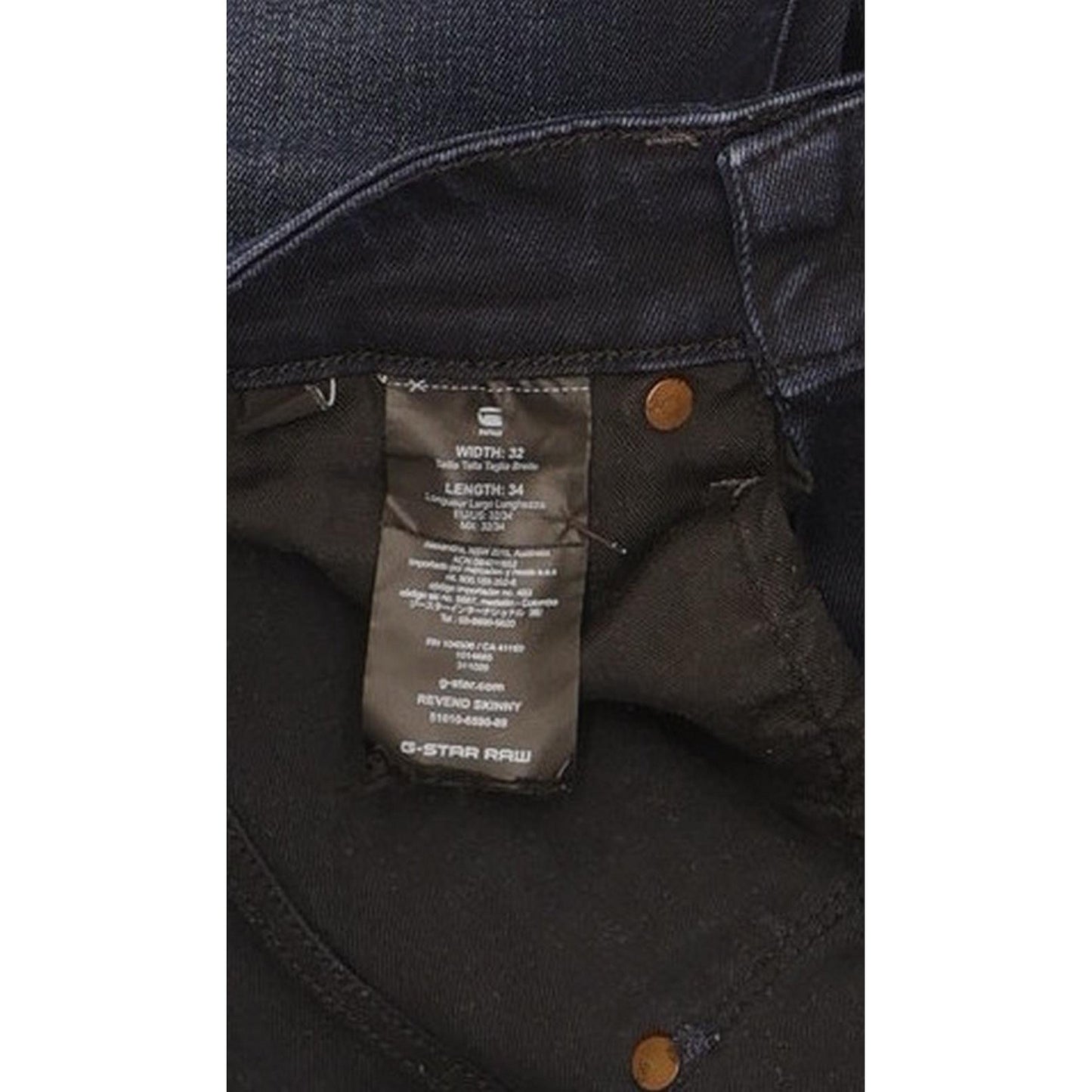 G-Star Revend Men Navy Skinny Slim Stretch Jeans W32 L34