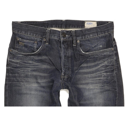 G-Star 3301 Men Navy Straight Regular Jeans W33 L33