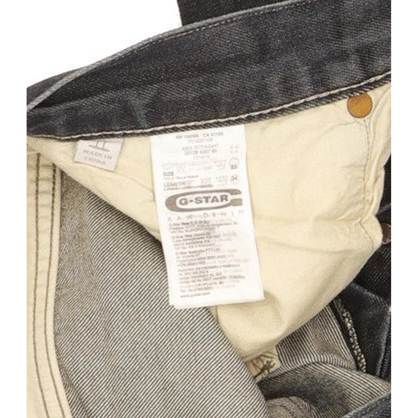 G-Star 3301 Men Navy Straight Regular Jeans W33 L33