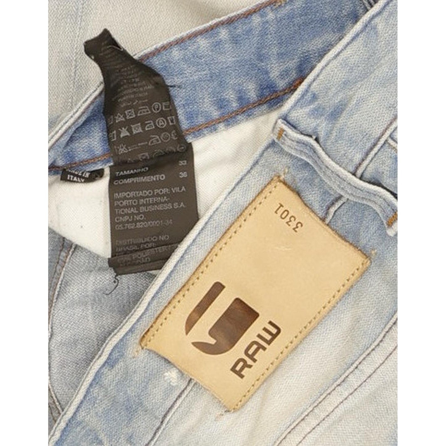 G-Star 3301 Low Men Blue Tapered Slim Jeans W33 L35