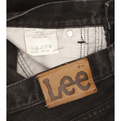 Lee Portland Men Black Straight Regular Jeans W34 L31