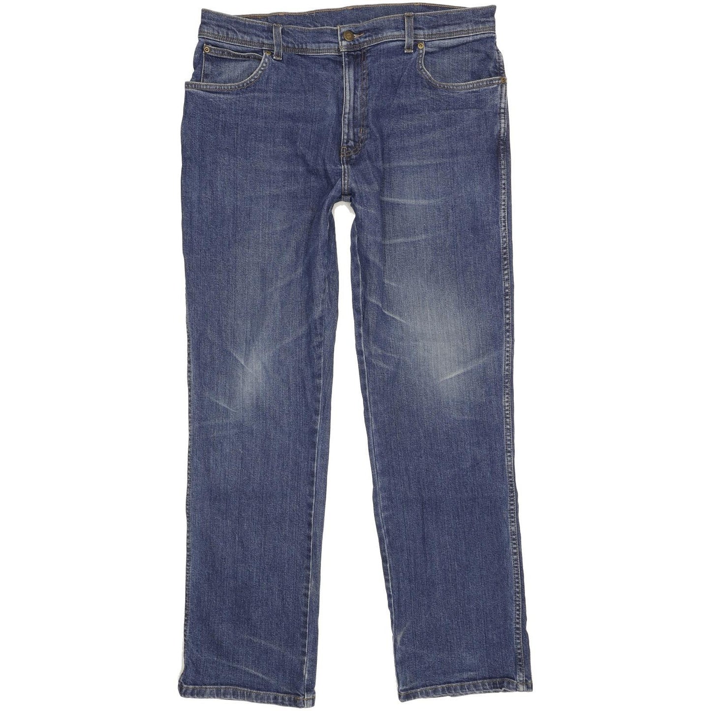 Wrangler Durable Quality Men Blue Straight Regular Stretch Jeans W36 L32