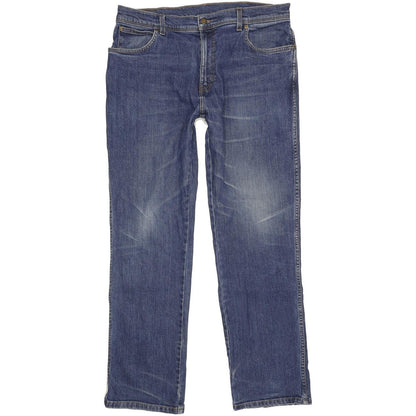 Wrangler Durable Quality Men Blue Straight Regular Stretch Jeans W36 L32