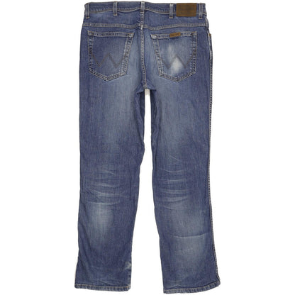 Wrangler Durable Quality Men Blue Straight Regular Stretch Jeans W36 L32