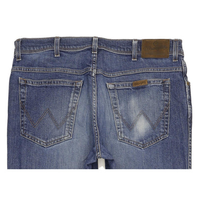 Wrangler Durable Quality Men Blue Straight Regular Stretch Jeans W36 L32