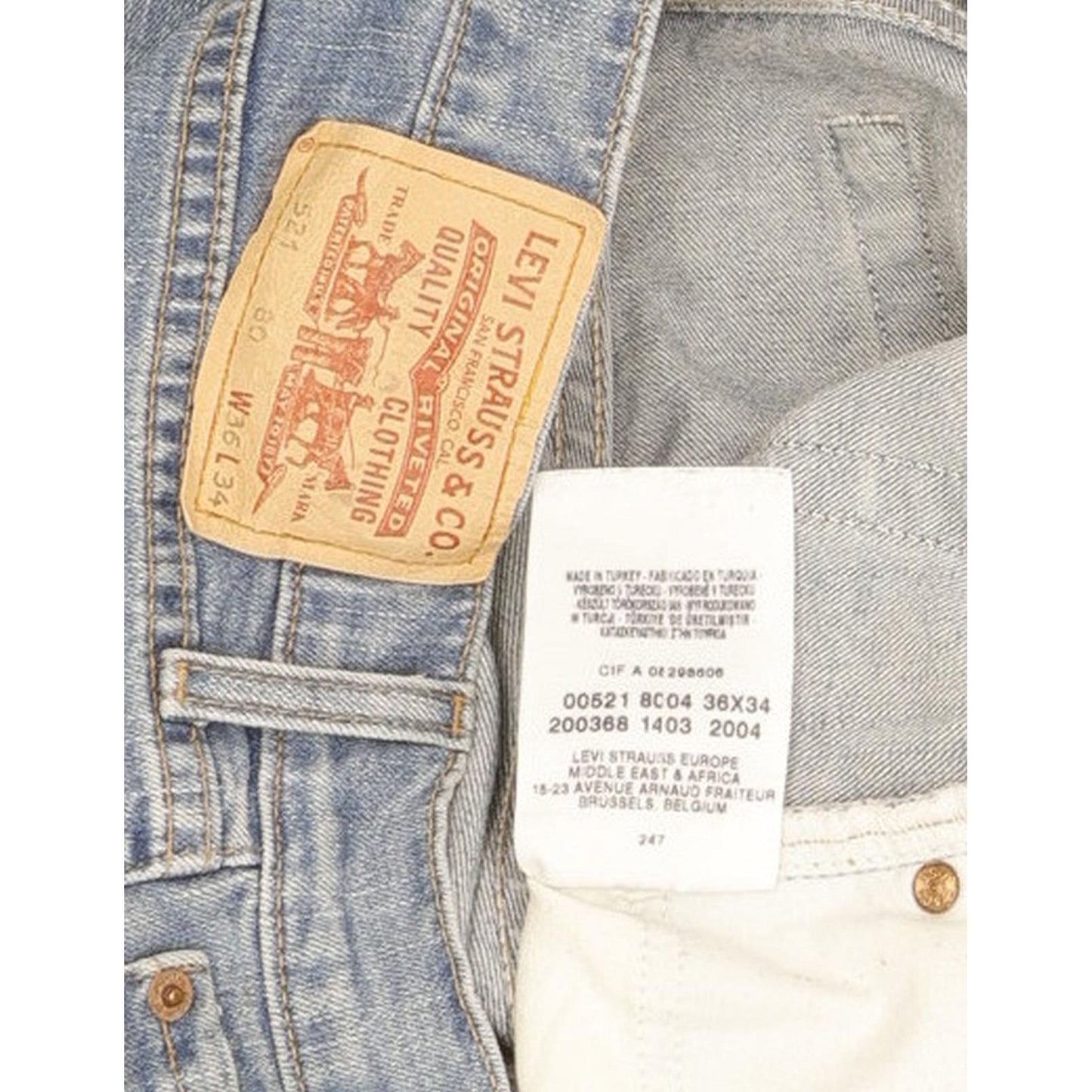Levi's 521 Men Blue Straight Regular Stretch Jeans W36 L32
