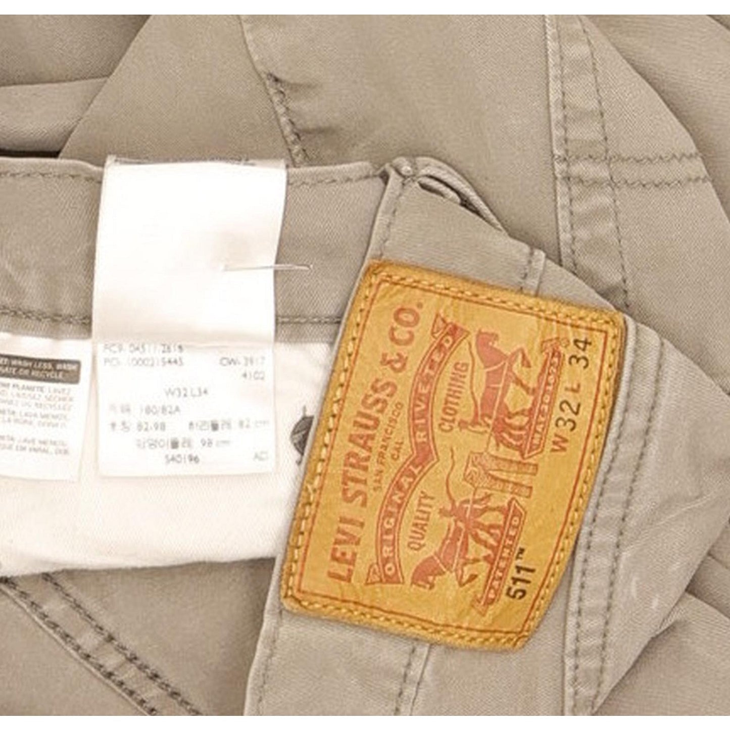 Levi's 511 Men Grey Straight Slim Stretch Jeans W32 L32