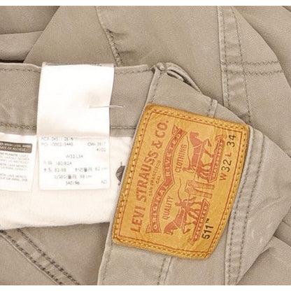 Levi's 511 Men Grey Straight Slim Stretch Jeans W32 L32