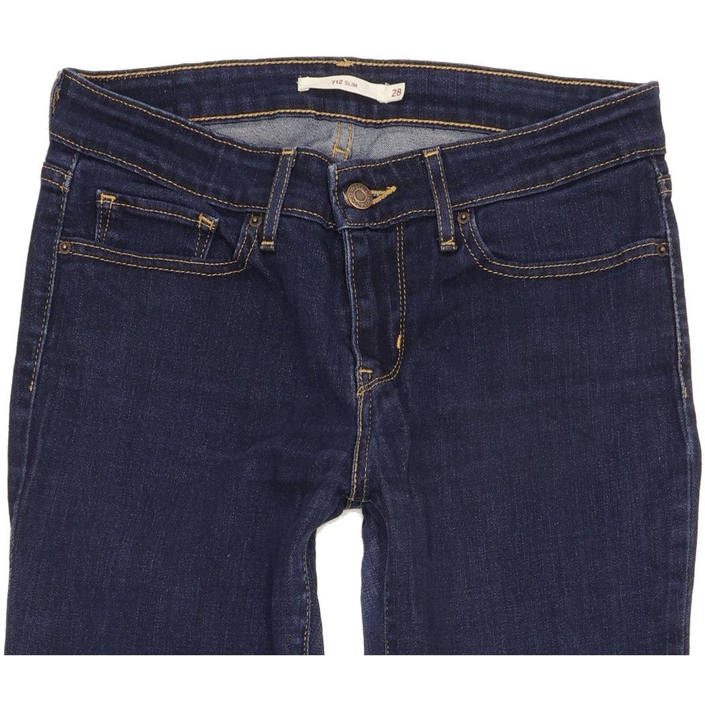 Levi's 712 Women Navy Straight Slim Stretch Jeans W28 L29