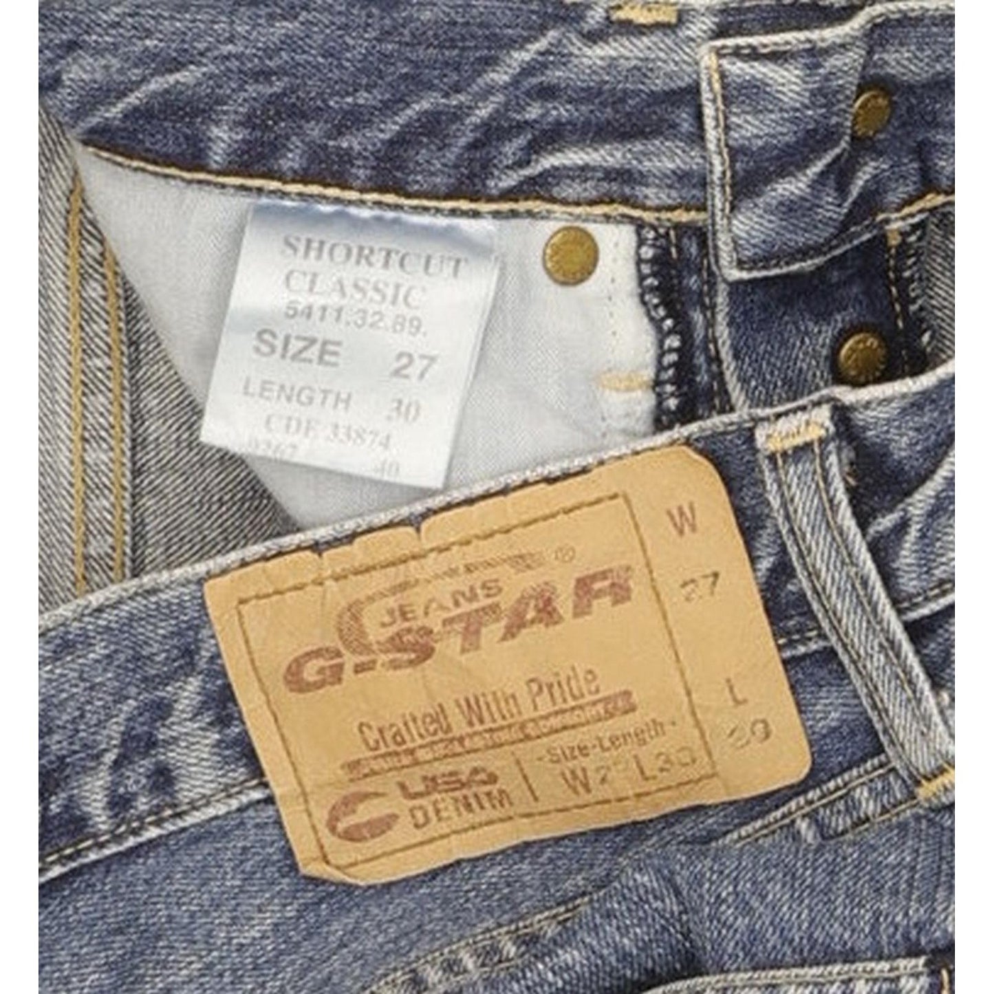 G-Star Shortcut Blue Straight Classic Jeans High Waisted W27 L30