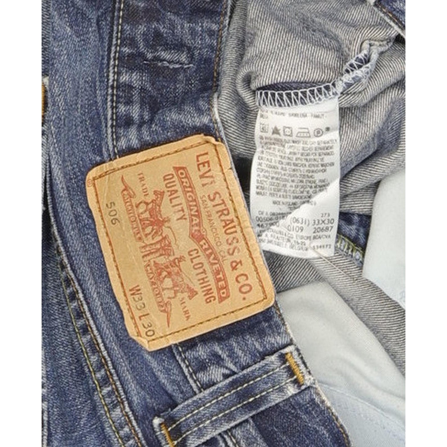 Levi's 506 Men Blue Straight Regular Jeans W33 L30