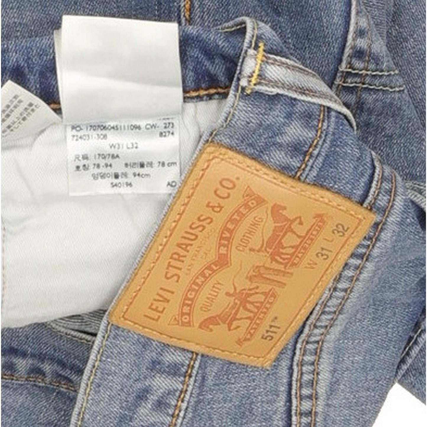 Levi's 511 Men Blue Straight Slim Stretch Jeans W31 L31