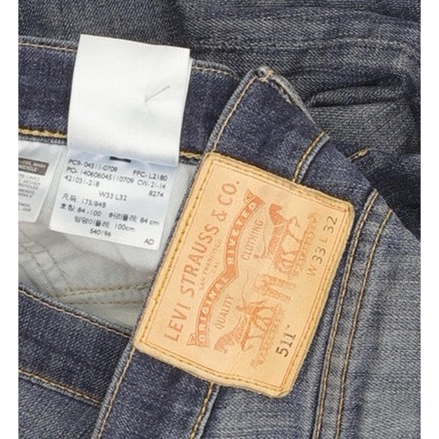 Levi's 511 Men Blue Straight Slim Stretch Jeans W33 L31
