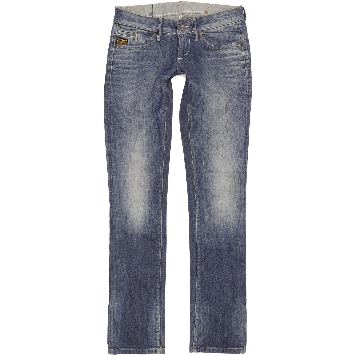 G-Star Women Blue Straight Slim Stretch Jeans W28 L36