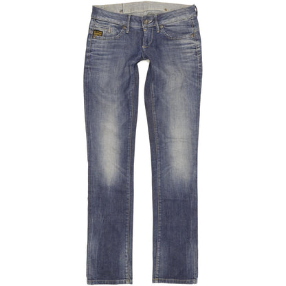 G-Star Women Blue Straight Slim Stretch Jeans W28 L36