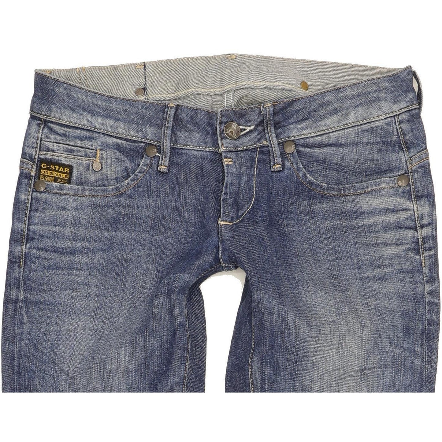 G-Star Women Blue Straight Slim Stretch Jeans W28 L36