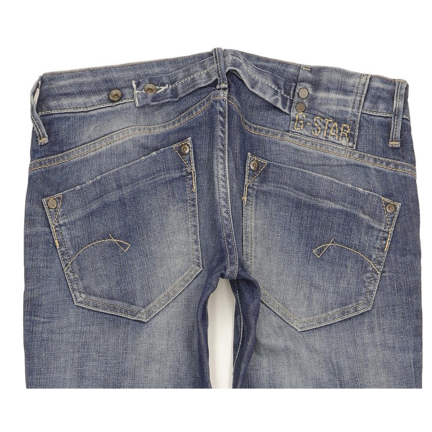 G-Star Women Blue Straight Slim Stretch Jeans W28 L36