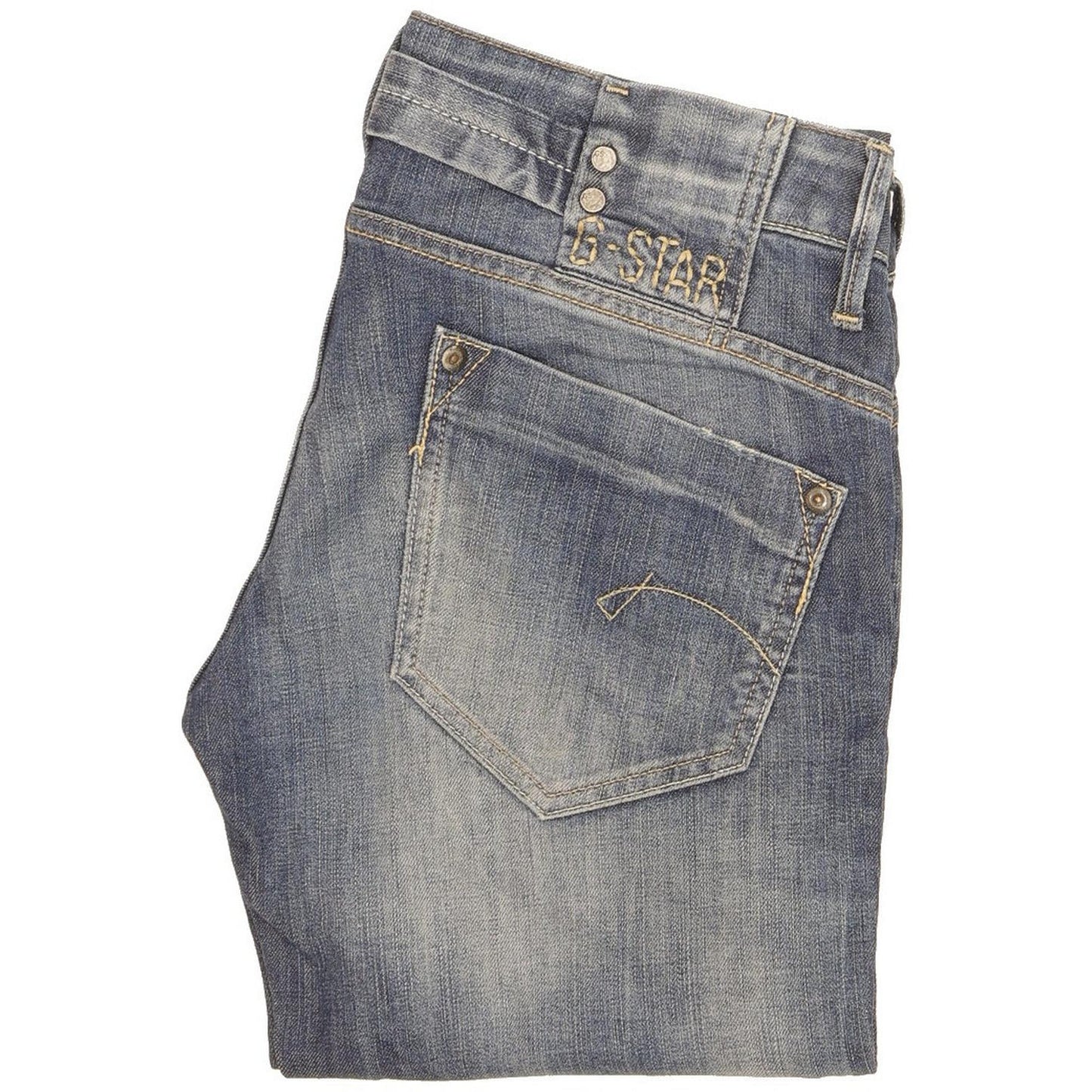 G-Star Women Blue Straight Slim Stretch Jeans W28 L36