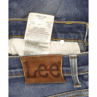 Lee Rider Men Blue Straight Regular Stretch Jeans W32 L24