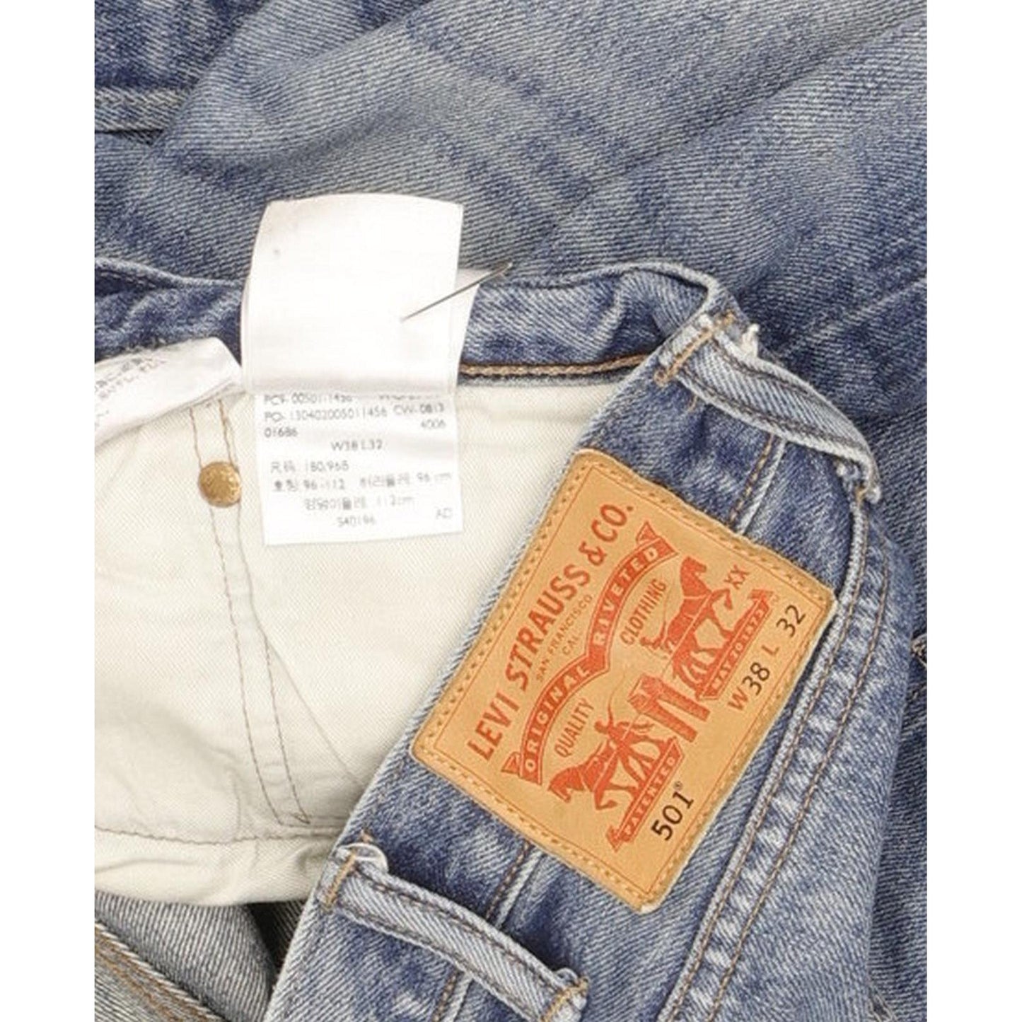 Levi's 501 Men Blue Straight Regular Jeans W38 L31