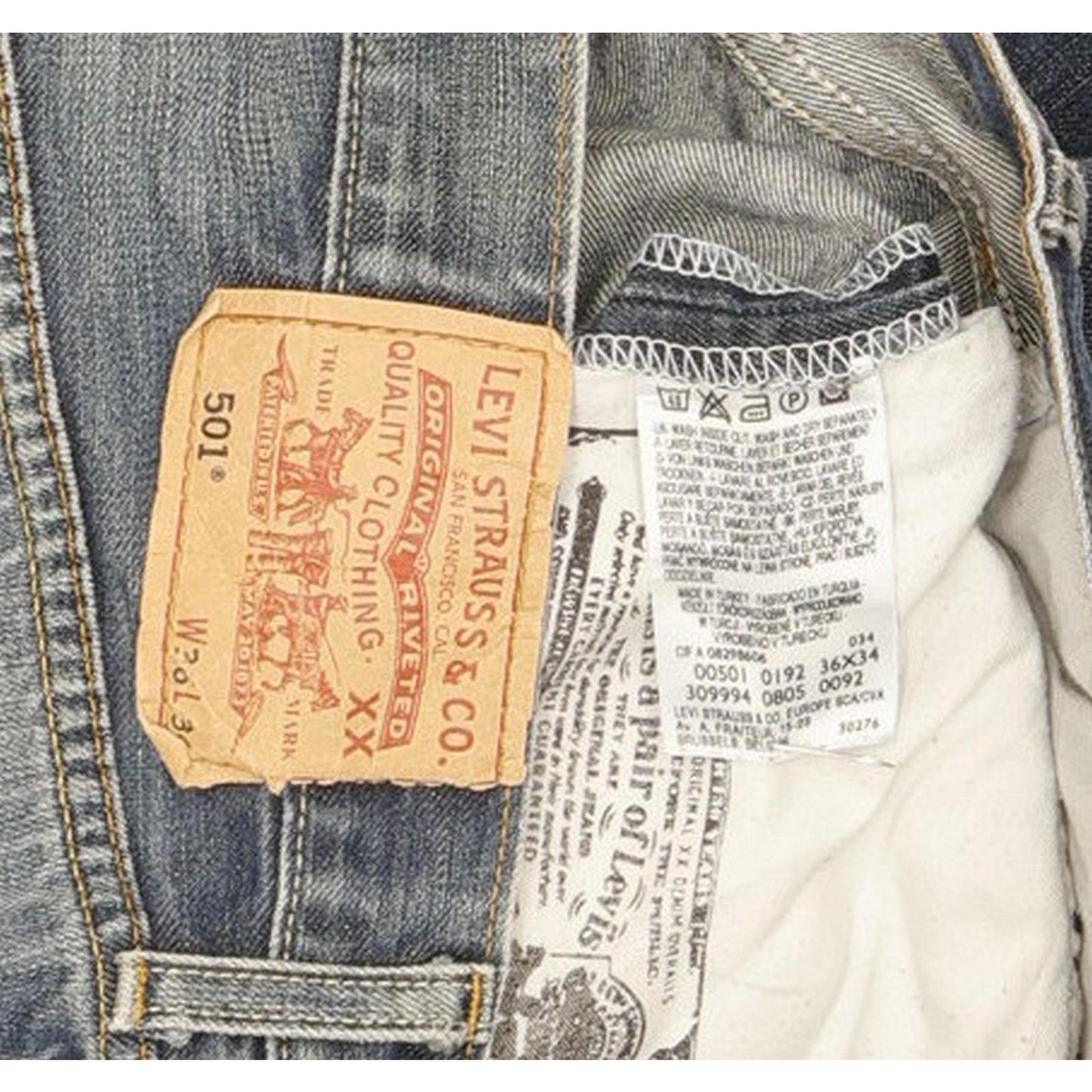 Levi's 501 Men Blue Straight Regular Jeans W36 L33
