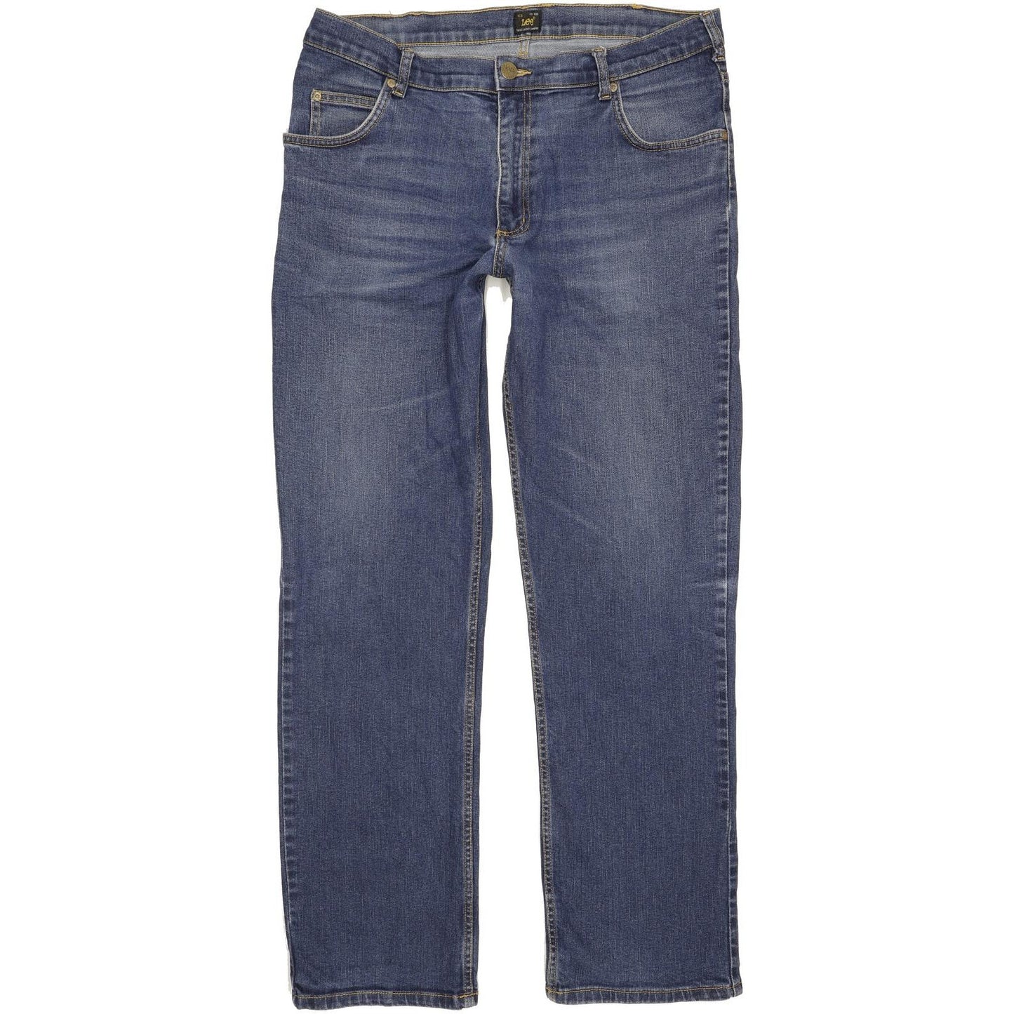 Lee Brooklyn Men Blue Straight Regular Stretch Jeans W38 L33