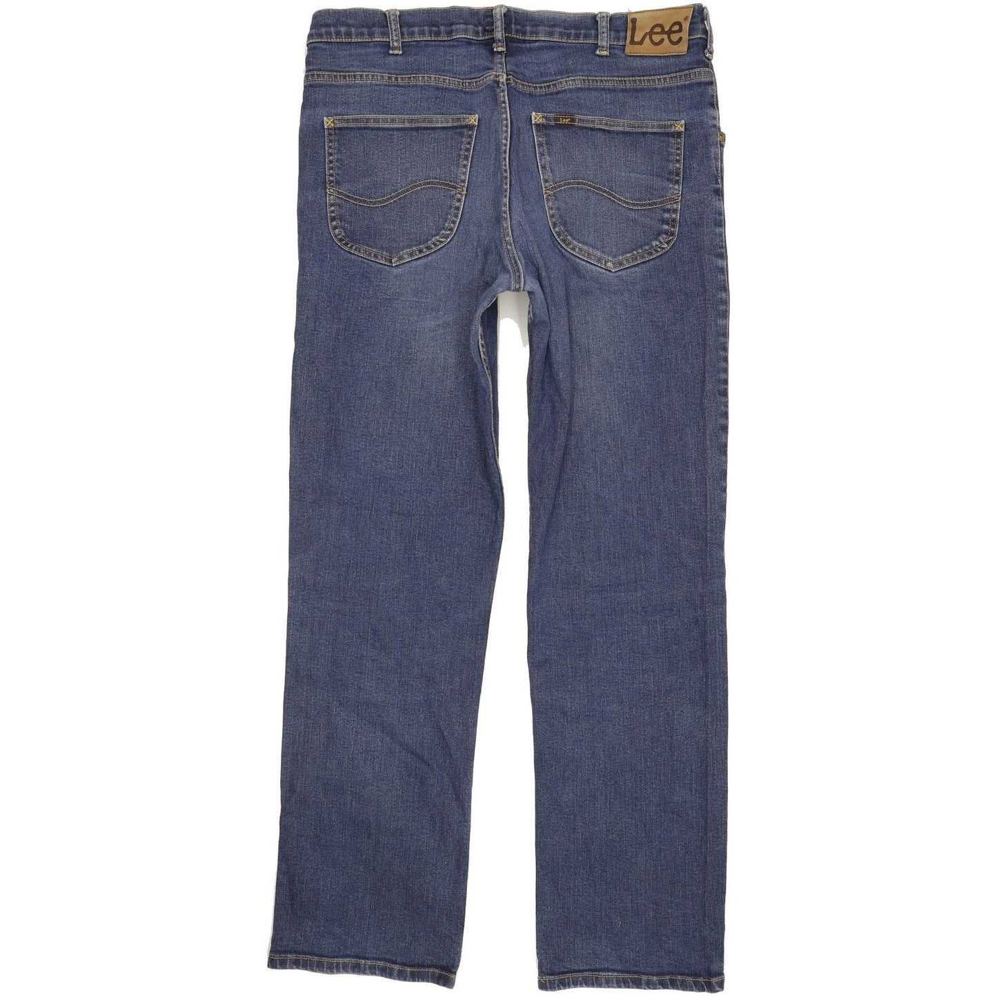 Lee Brooklyn Men Blue Straight Regular Stretch Jeans W38 L33