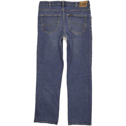 Lee Brooklyn Men Blue Straight Regular Stretch Jeans W38 L33
